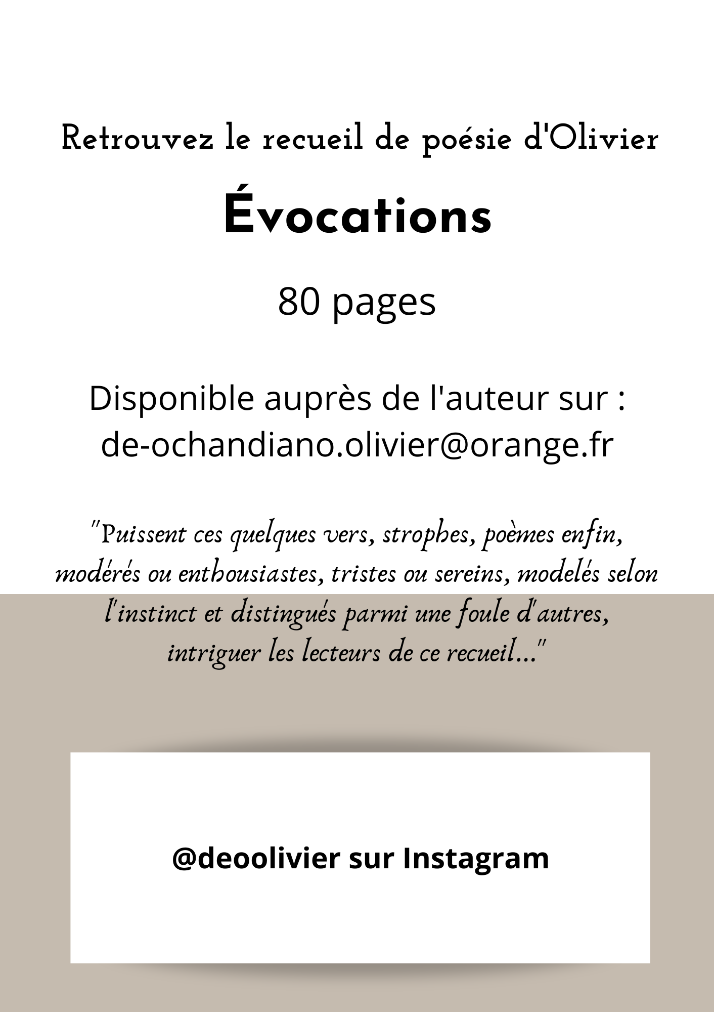 Olivier de Ochandiano – un portrait chinois poétique